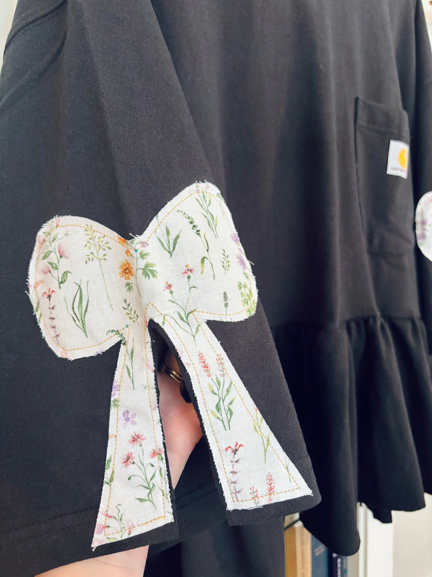 Short Sleeve Single Ruffle Bow Sleeve Plus Size