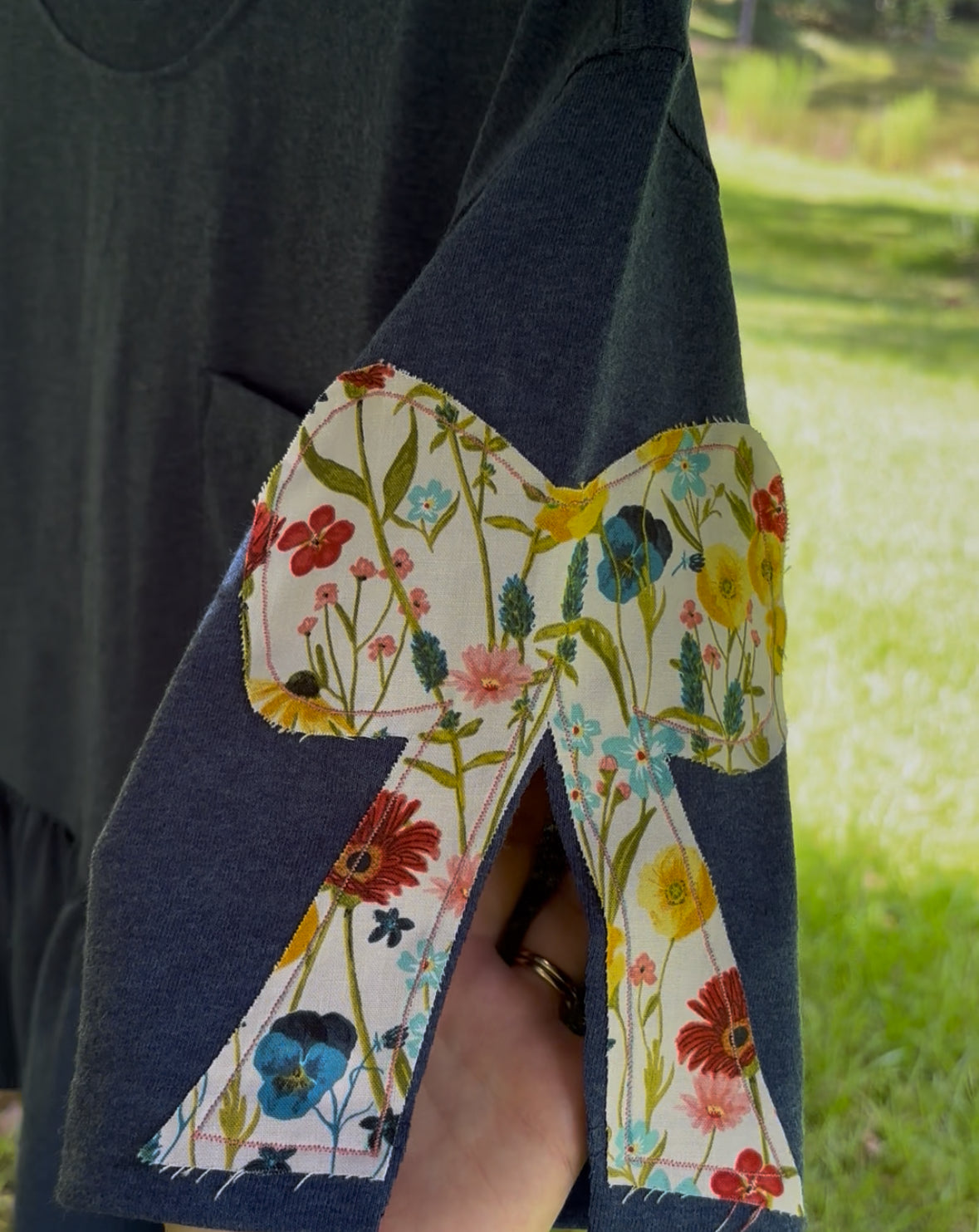 Short Sleeve Single Ruffle Bow Sleeve Plus Size